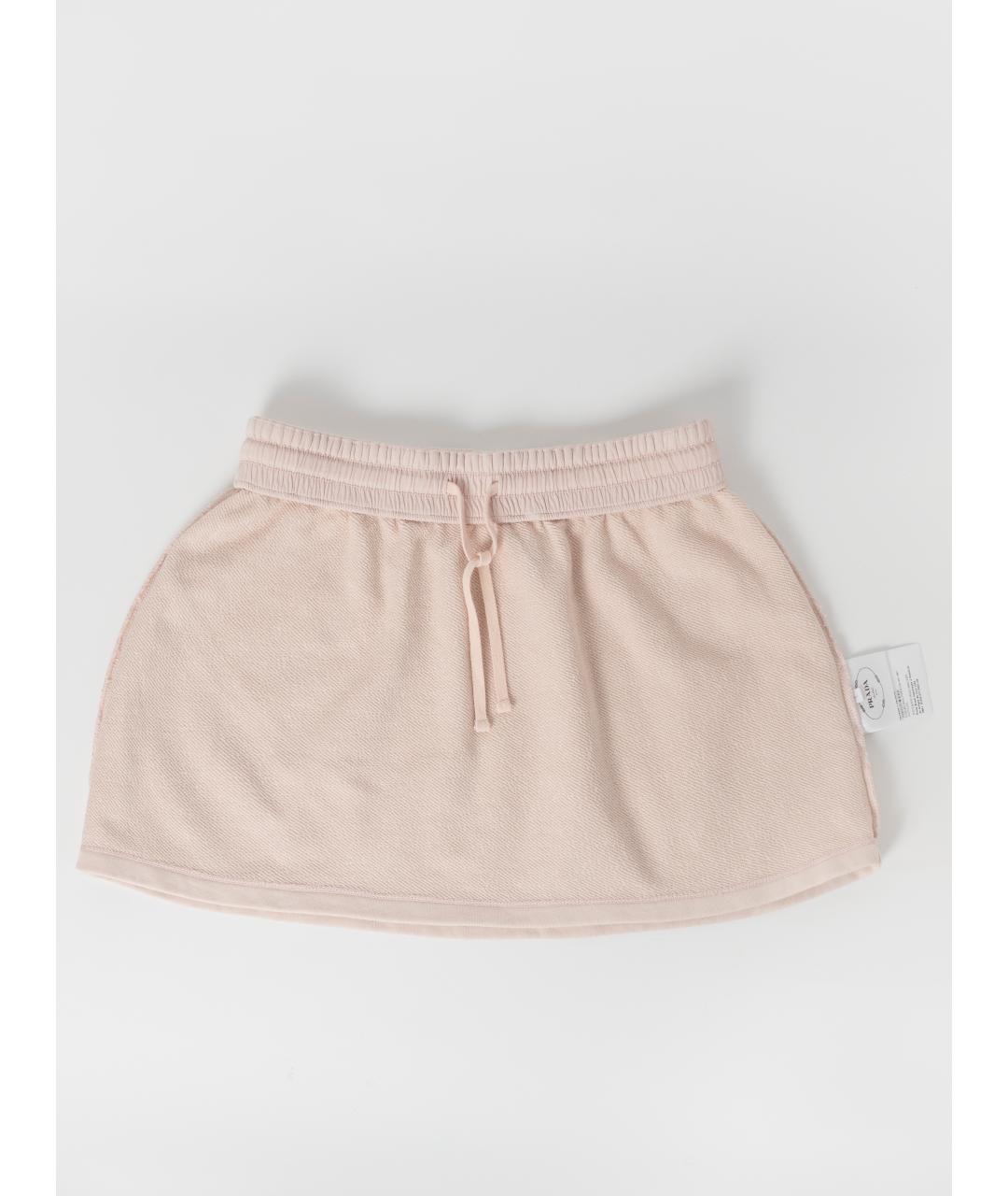 PRADA Розовая хлопковая юбка мини, фото 2