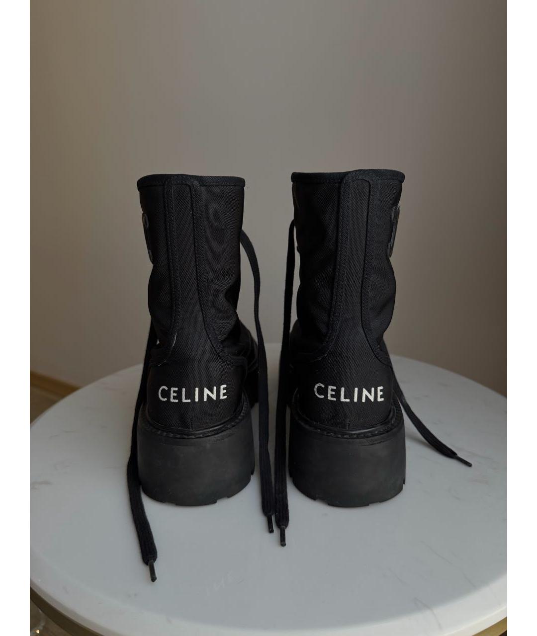 CELINE Черные текстильные ботинки, фото 4