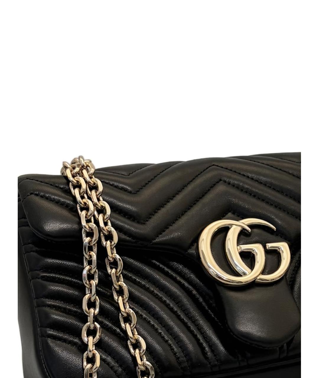 GUCCI Черная кожаная сумка через плечо, фото 4