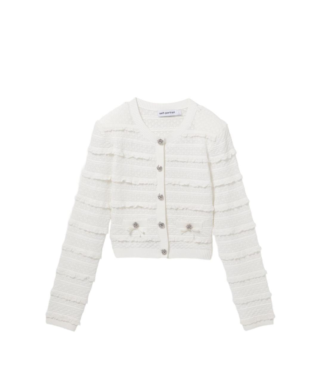 SELF-PORTRAIT Белый вискозный кардиган, фото 1