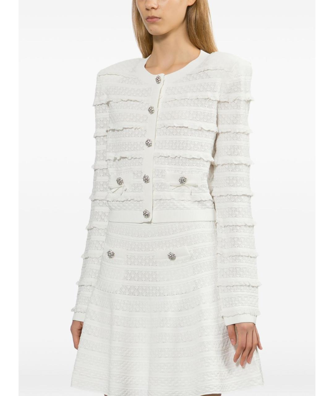 SELF-PORTRAIT Белый вискозный кардиган, фото 4