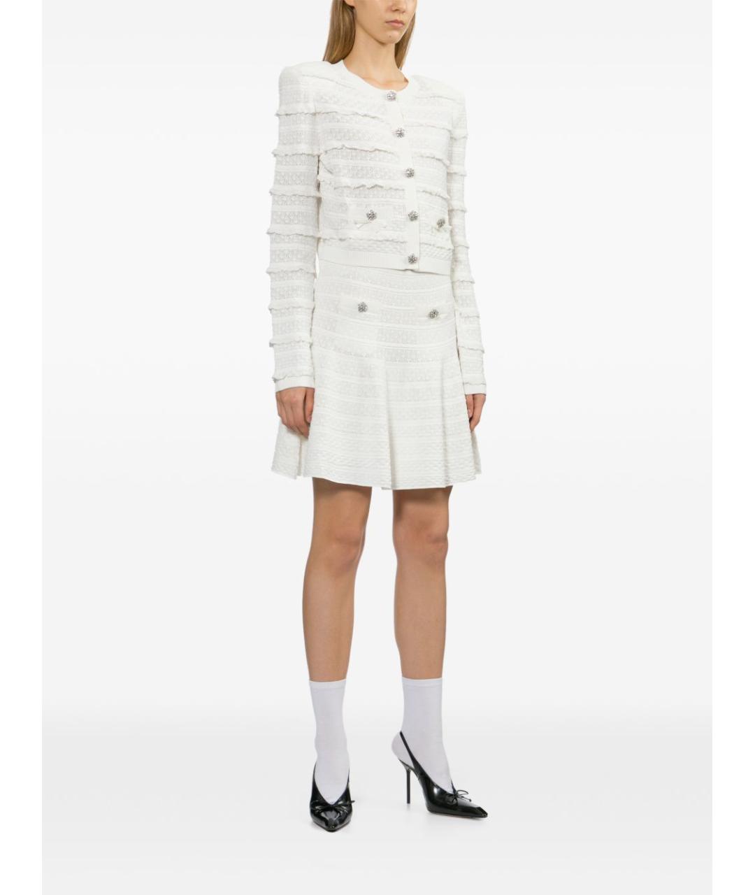 SELF-PORTRAIT Белый вискозный кардиган, фото 5