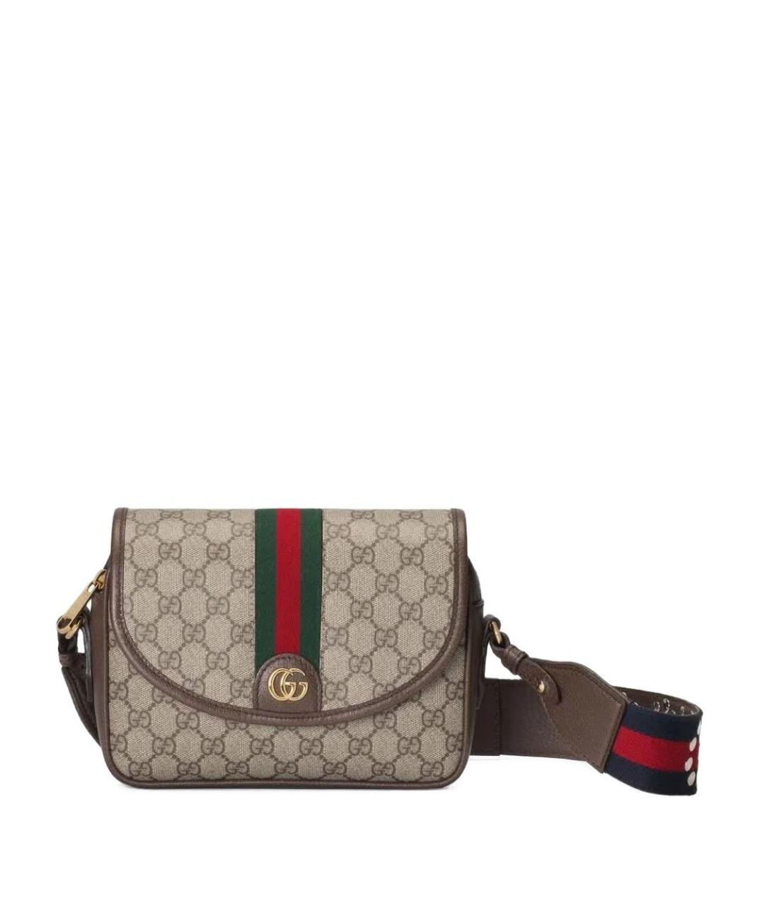 GUCCI Бежевая тканевая сумка через плечо, фото 1