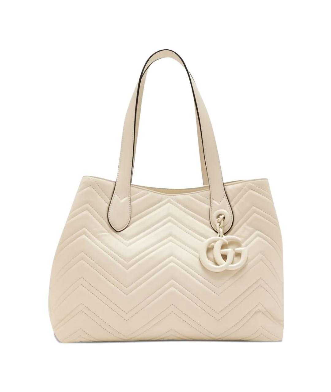 GUCCI Бежевая кожаная сумка тоут, фото 3