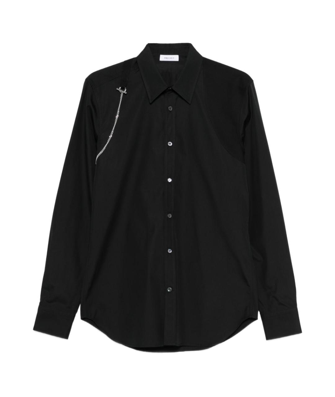 ALEXANDER MCQUEEN Черная хлопковая классическая рубашка, фото 1