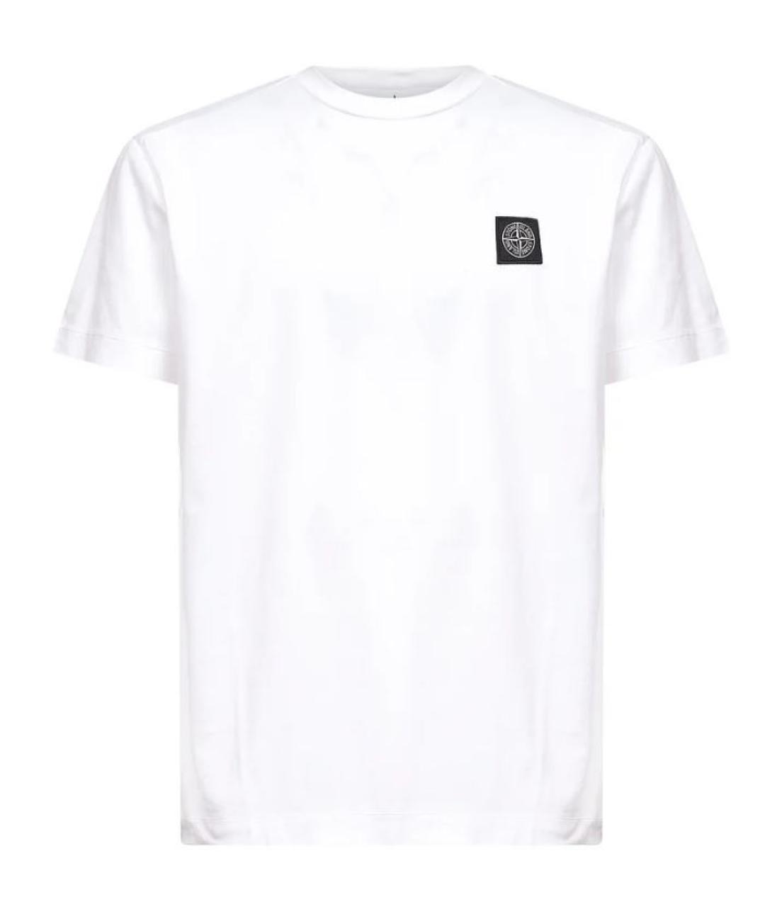 STONE ISLAND Белая хлопковая футболка, фото 1