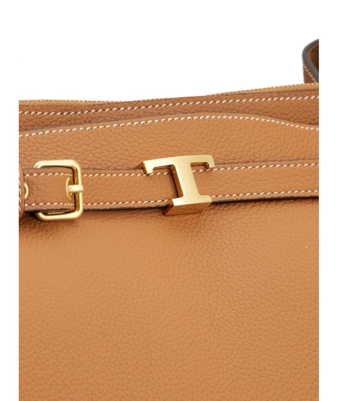 TOD'S Коричневая кожаная сумка тоут, фото 2