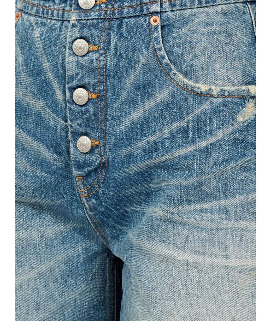 MM6 MAISON MARGIELA Голубые хлопковые прямые джинсы, фото 4