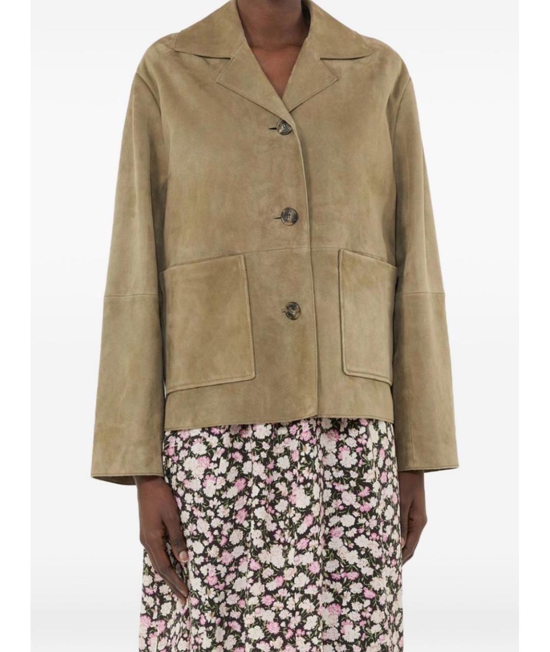 WEEKEND MAX MARA Хаки замшевая куртка, фото 3