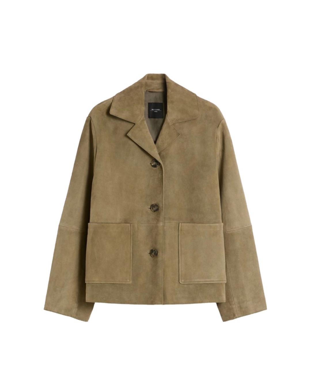 WEEKEND MAX MARA Хаки замшевая куртка, фото 1