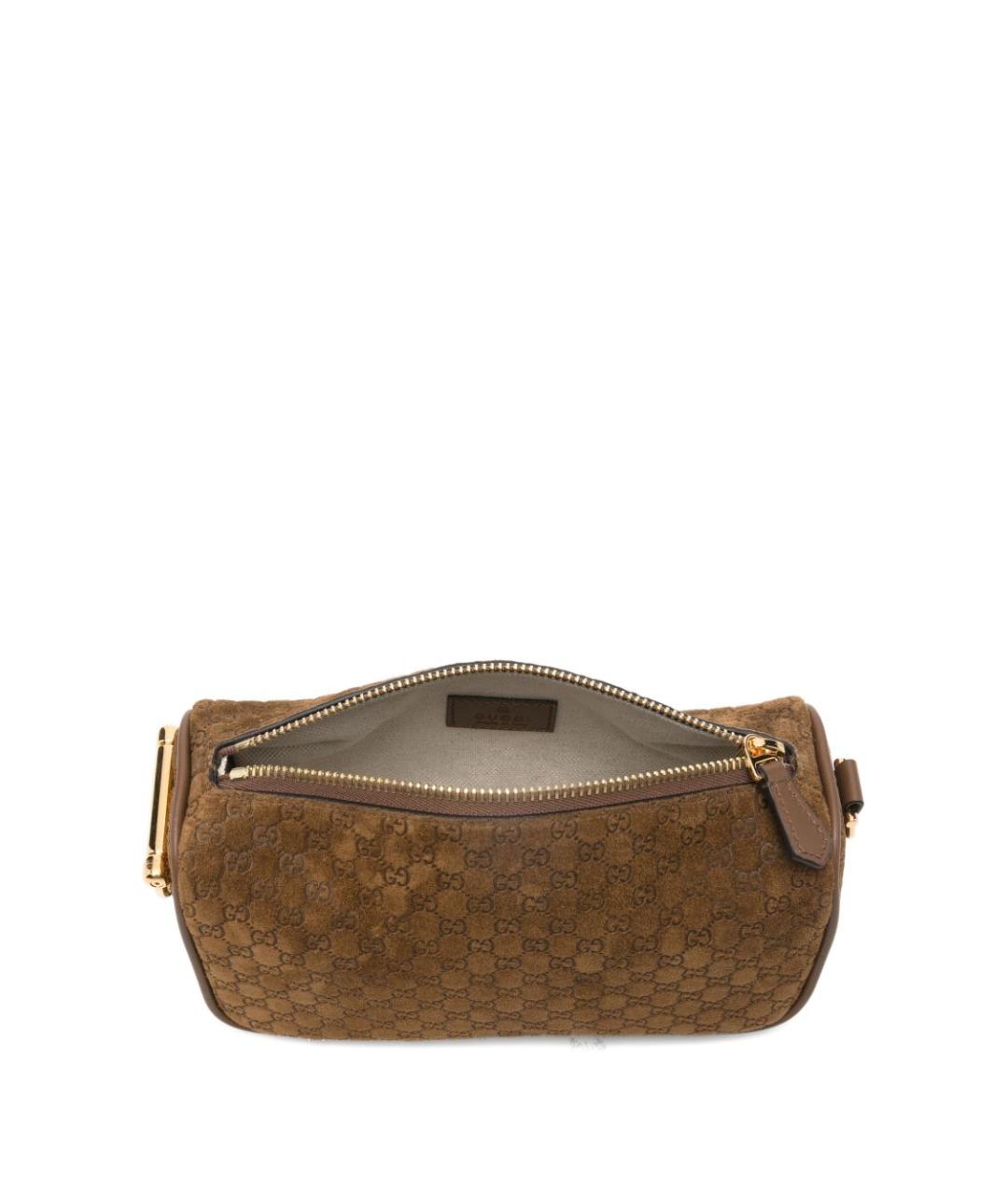 GUCCI Коричневая замшевая сумка через плечо, фото 4