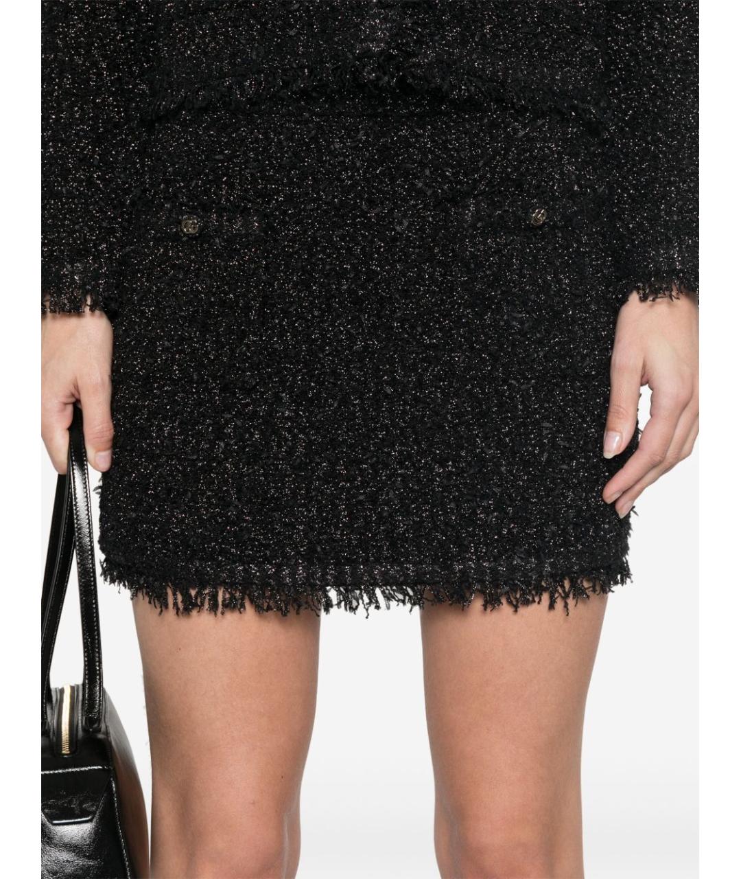 GUCCI Черная вискозная юбка мини, фото 3