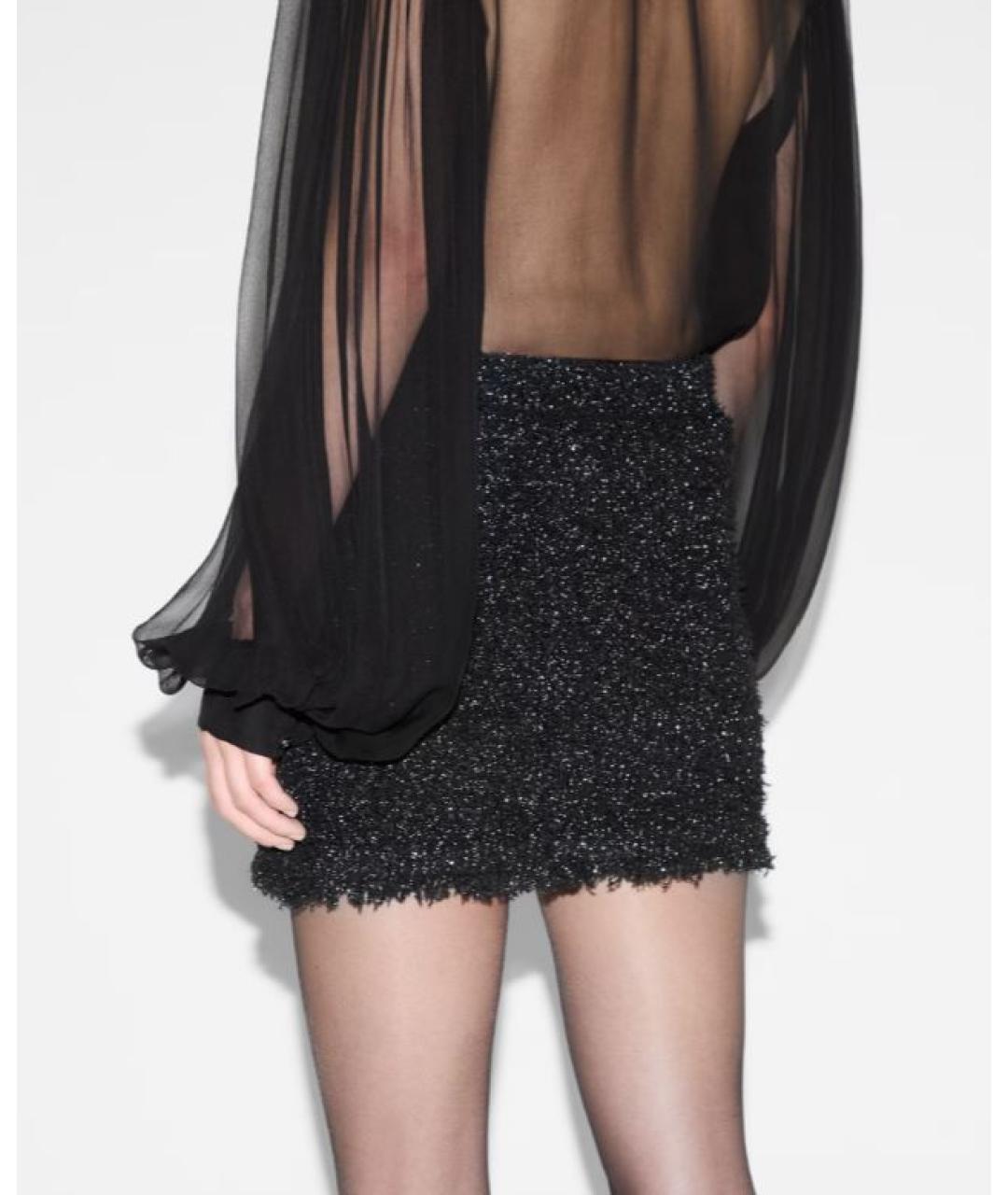 GUCCI Черная вискозная юбка мини, фото 2