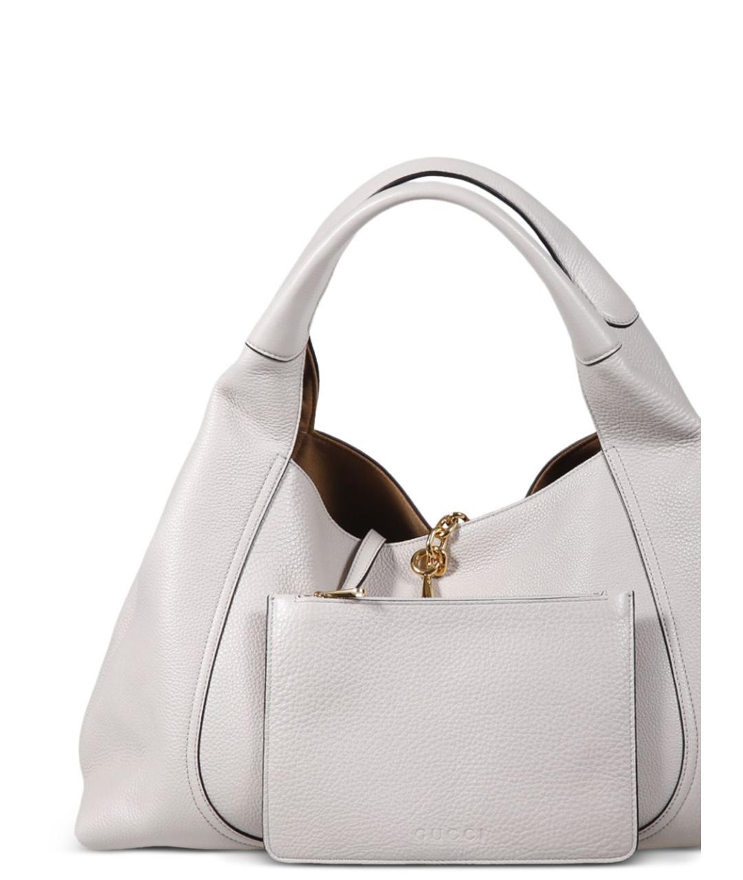 GUCCI Серая кожаная сумка тоут, фото 4