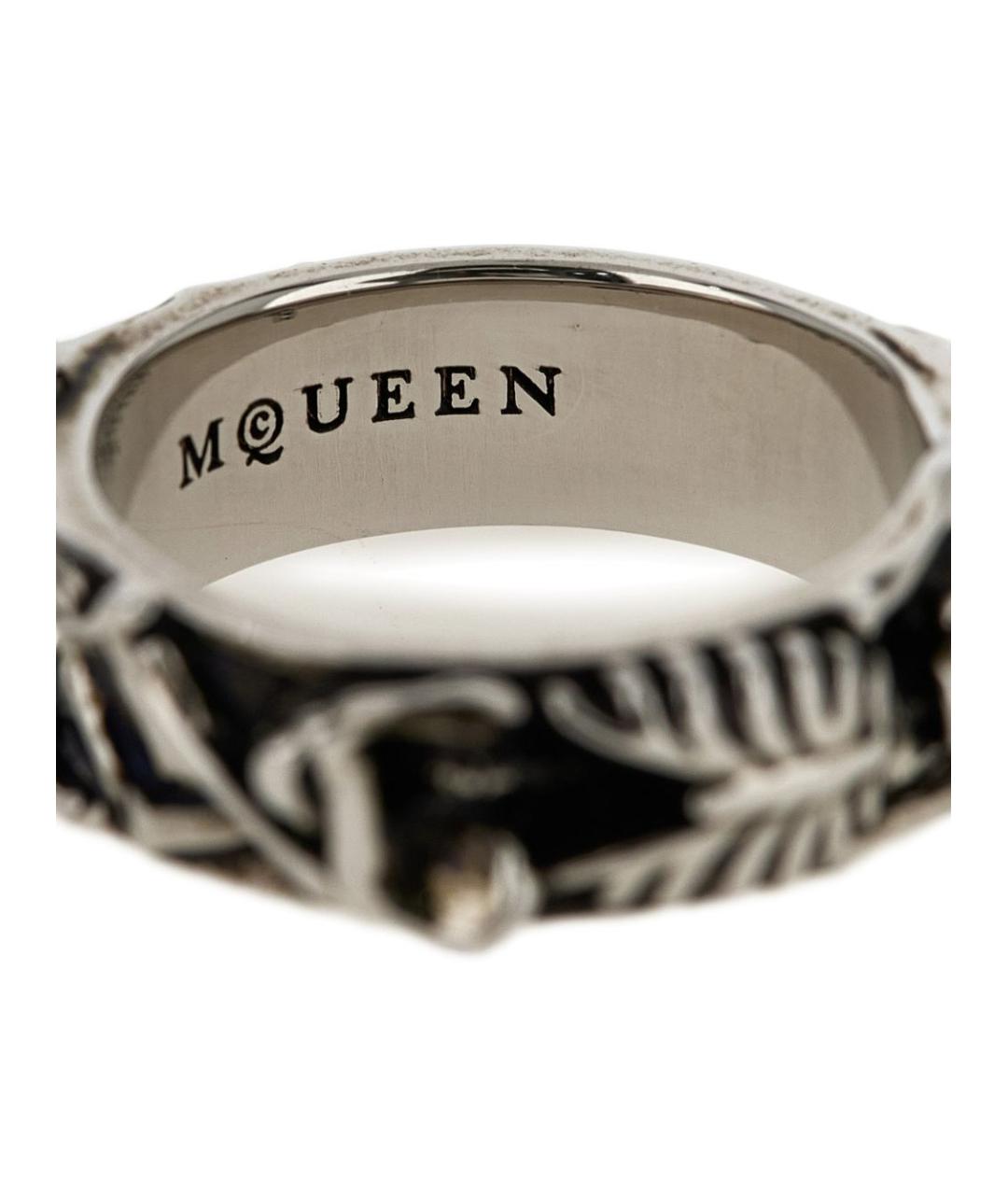 ALEXANDER MCQUEEN Черное латунное кольцо, фото 3