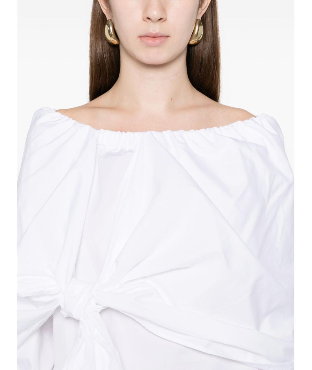 MAX MARA Белая хлопковая рубашка, фото 5