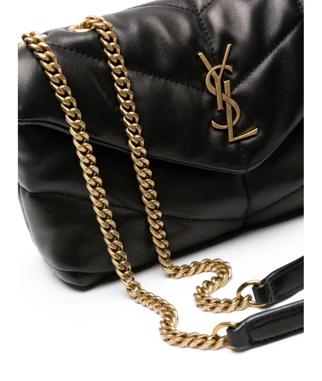 SAINT LAURENT Черная кожаная сумка через плечо, фото 2