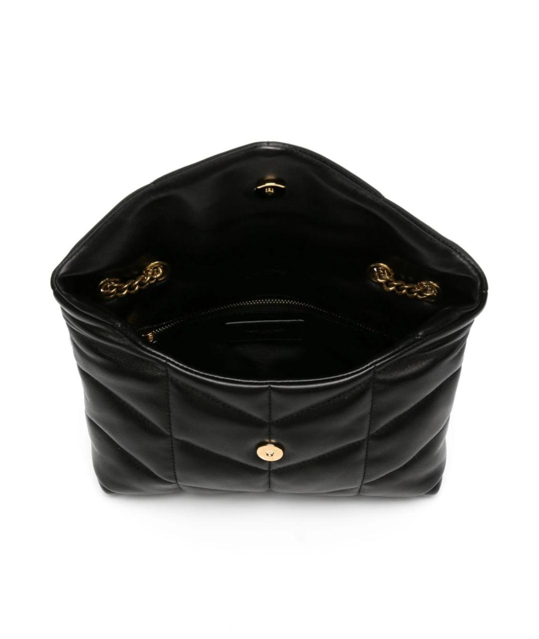 SAINT LAURENT Черная кожаная сумка через плечо, фото 3