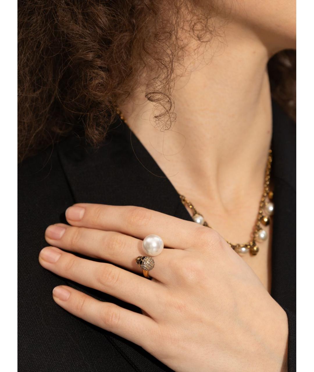 ALEXANDER MCQUEEN Золотое металлическое кольцо, фото 2