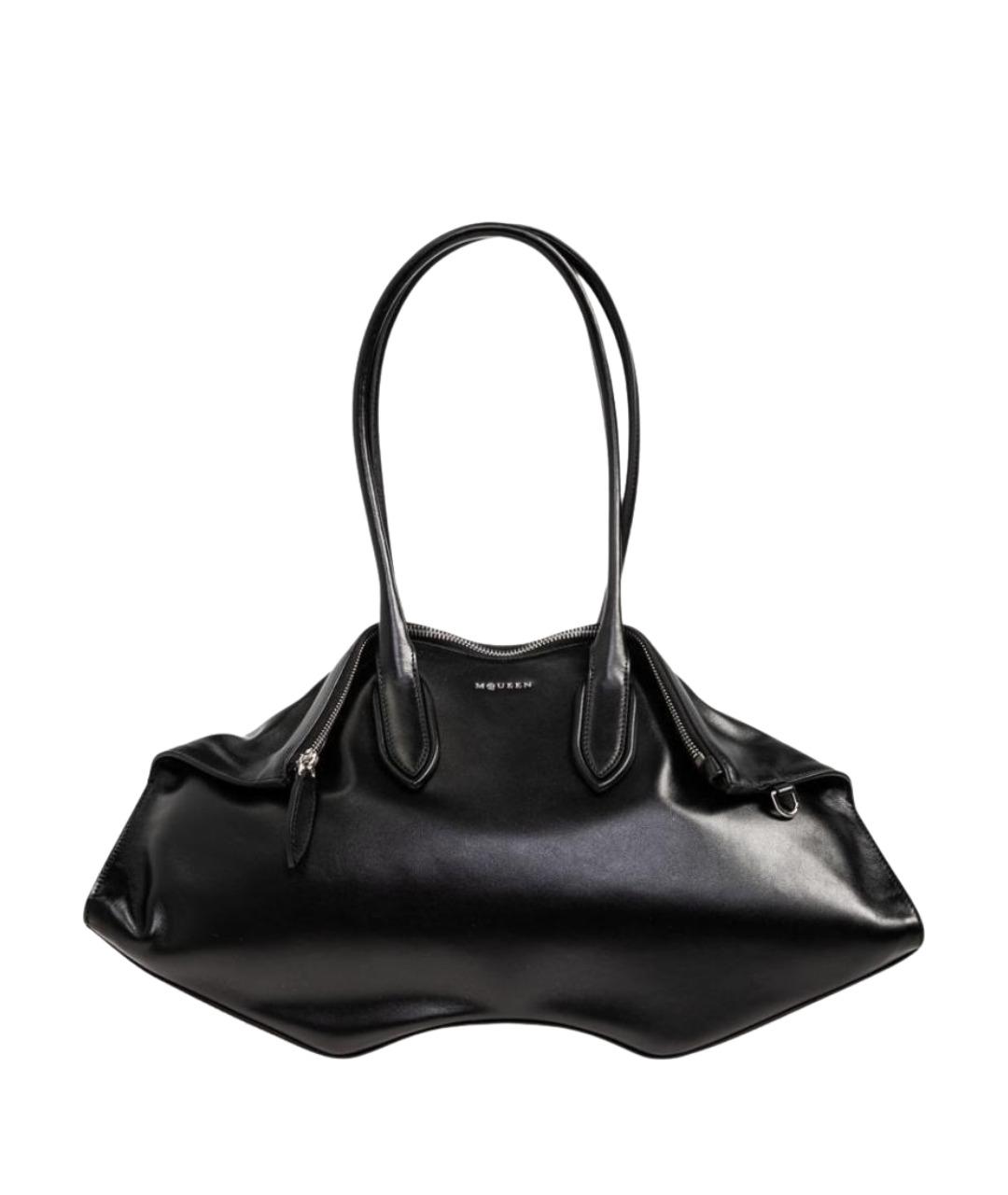 ALEXANDER MCQUEEN Черная кожаная сумка тоут, фото 1