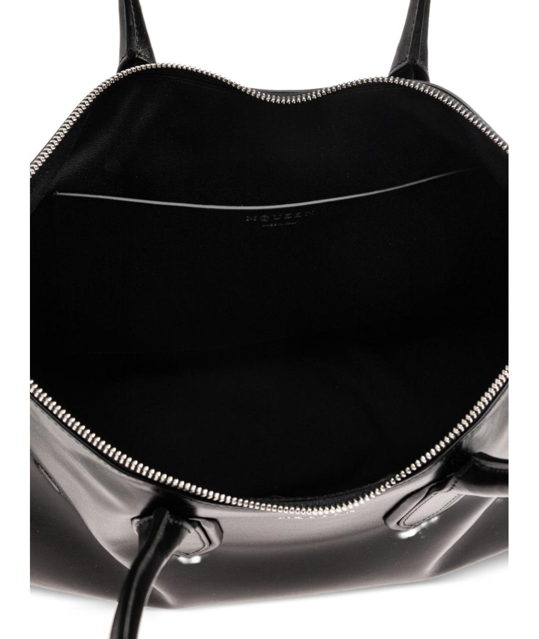 ALEXANDER MCQUEEN Черная кожаная сумка тоут, фото 6