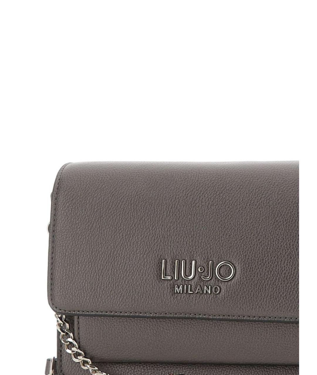 LIU JO Серая кожаная сумка через плечо, фото 3