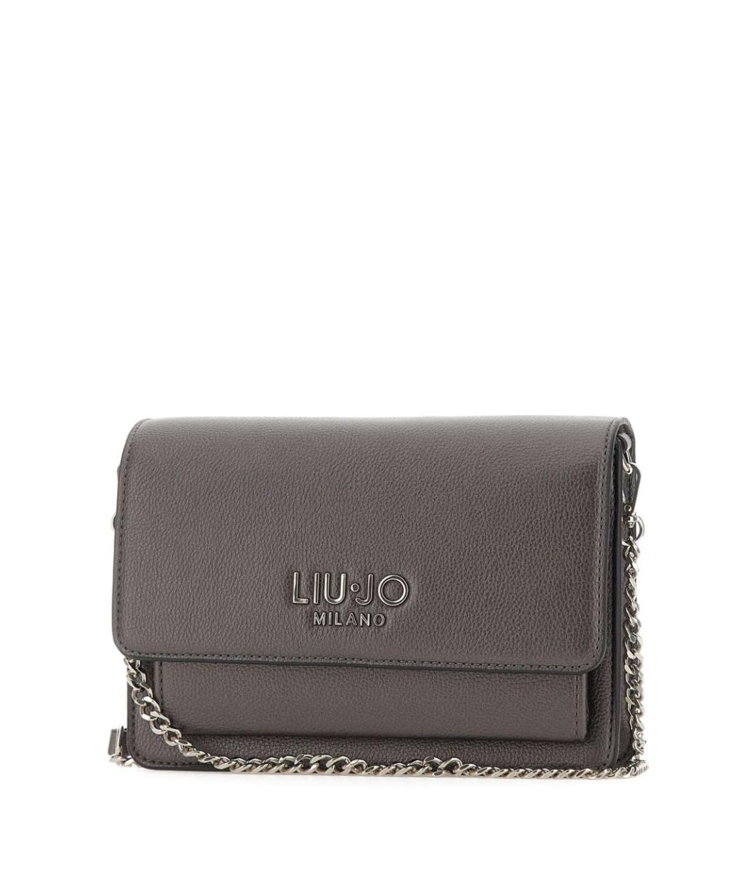 LIU JO Серая кожаная сумка через плечо, фото 2