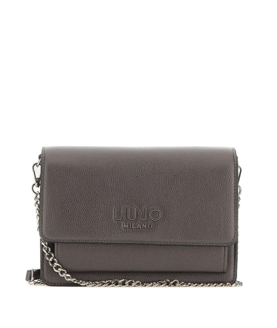 LIU JO Серая кожаная сумка через плечо, фото 1