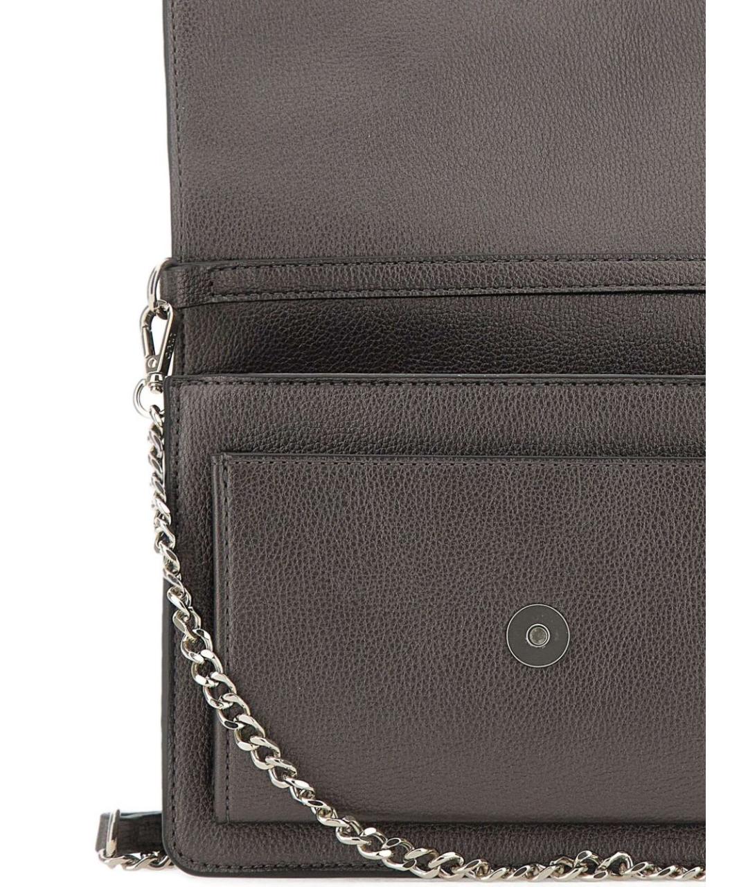 LIU JO Серая кожаная сумка через плечо, фото 5