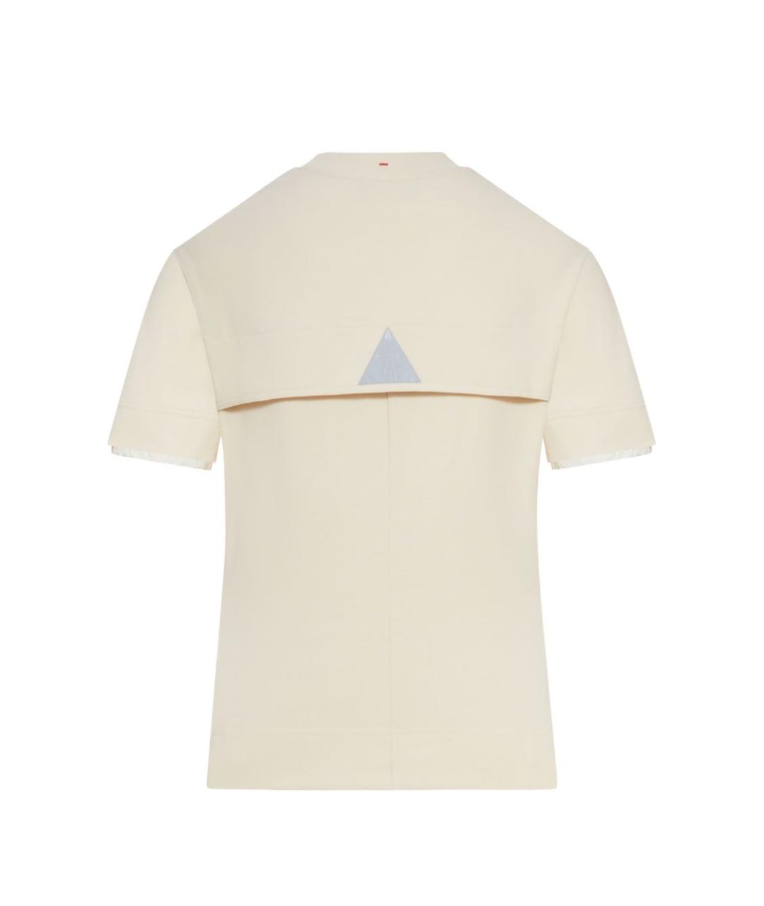 MONCLER GRENOBLE Бежевая хлопковая футболка, фото 2