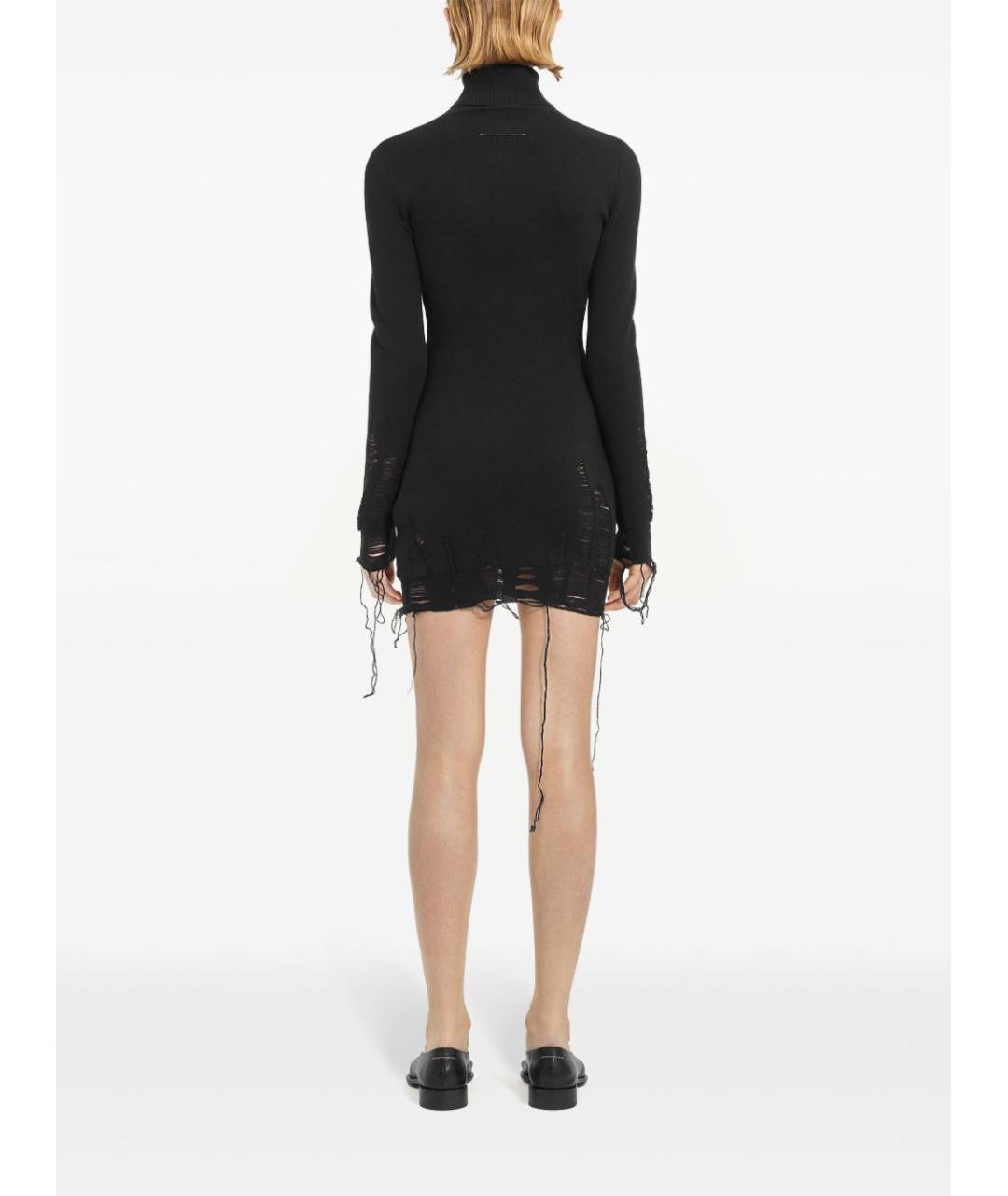 MM6 MAISON MARGIELA Черное шерстяное повседневное платье, фото 4