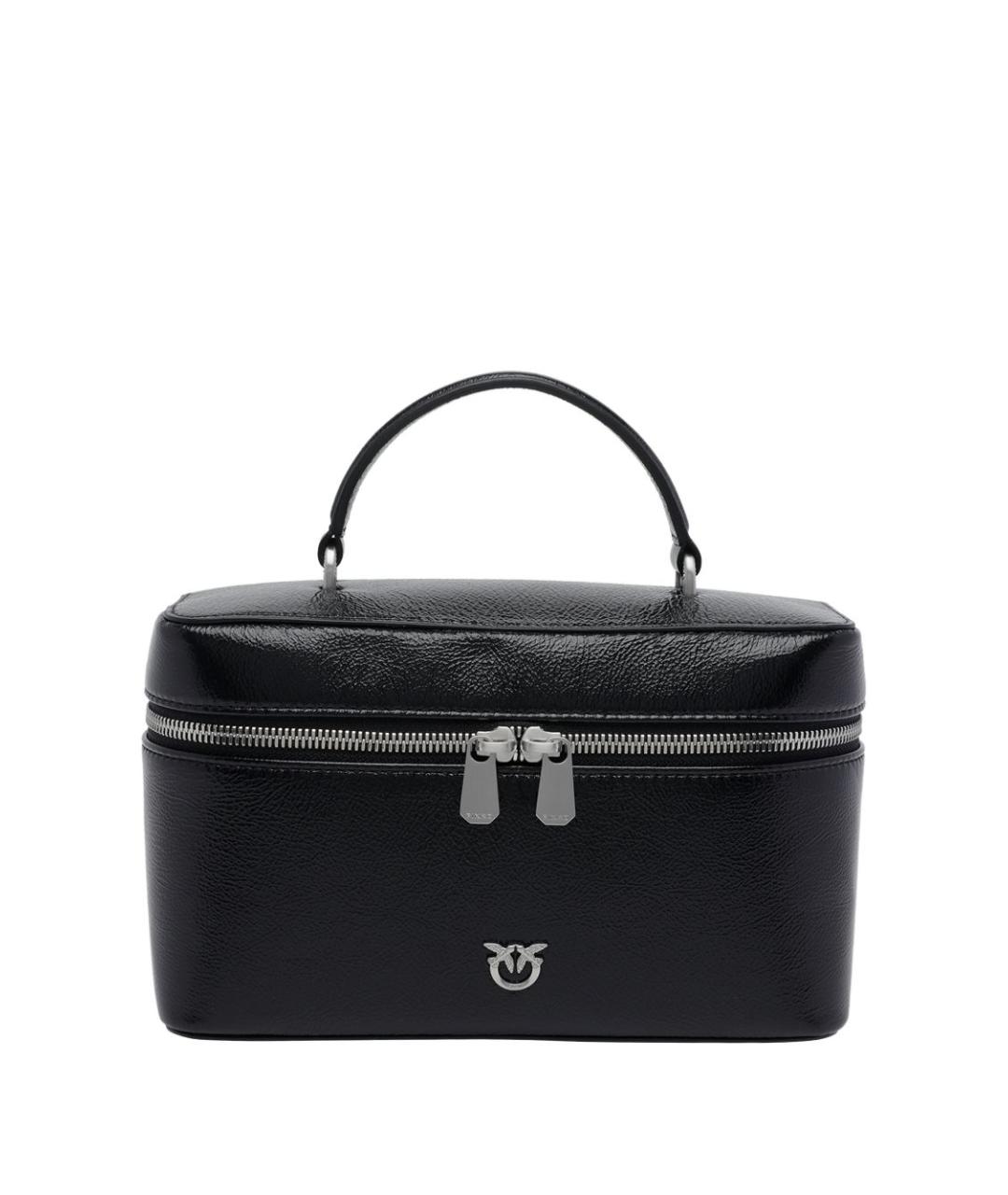 PINKO Черная кожаная сумка с короткими ручками, фото 1