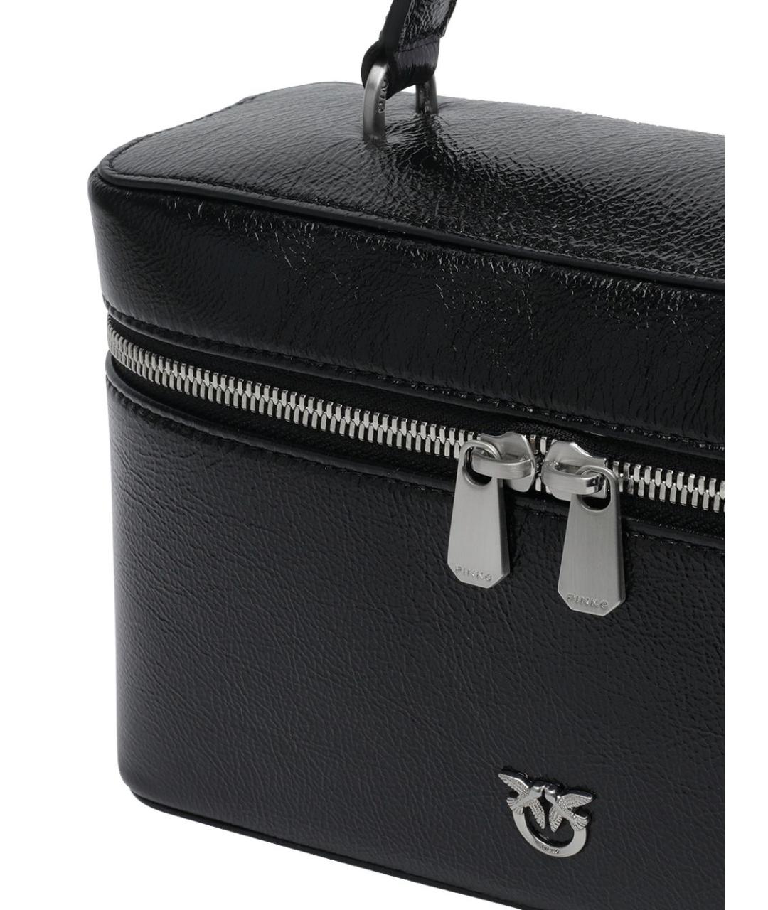 PINKO Черная кожаная сумка с короткими ручками, фото 2