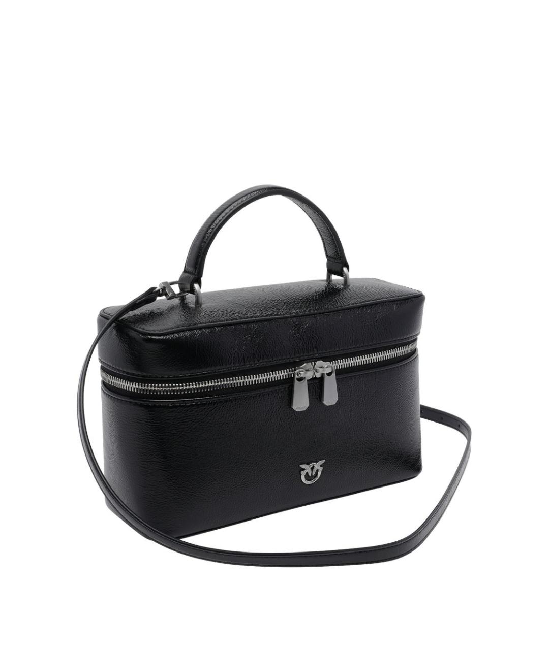 PINKO Черная кожаная сумка с короткими ручками, фото 3