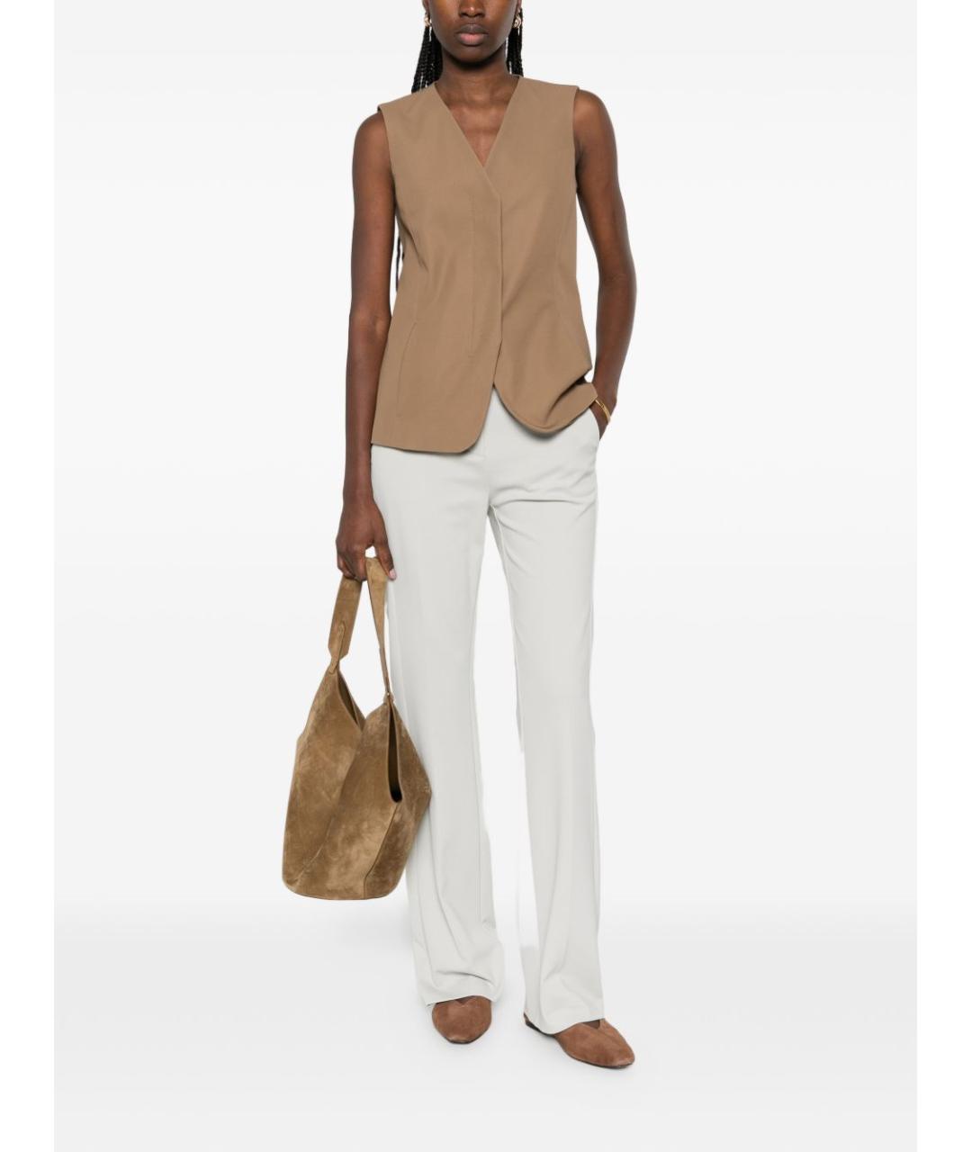 PINKO Серые вискозные прямые брюки, фото 3