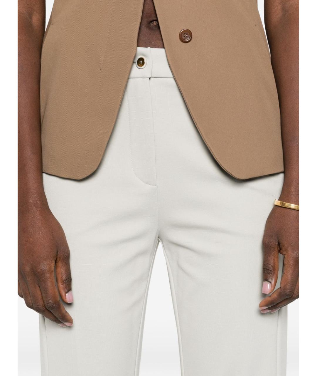 PINKO Серые вискозные прямые брюки, фото 2