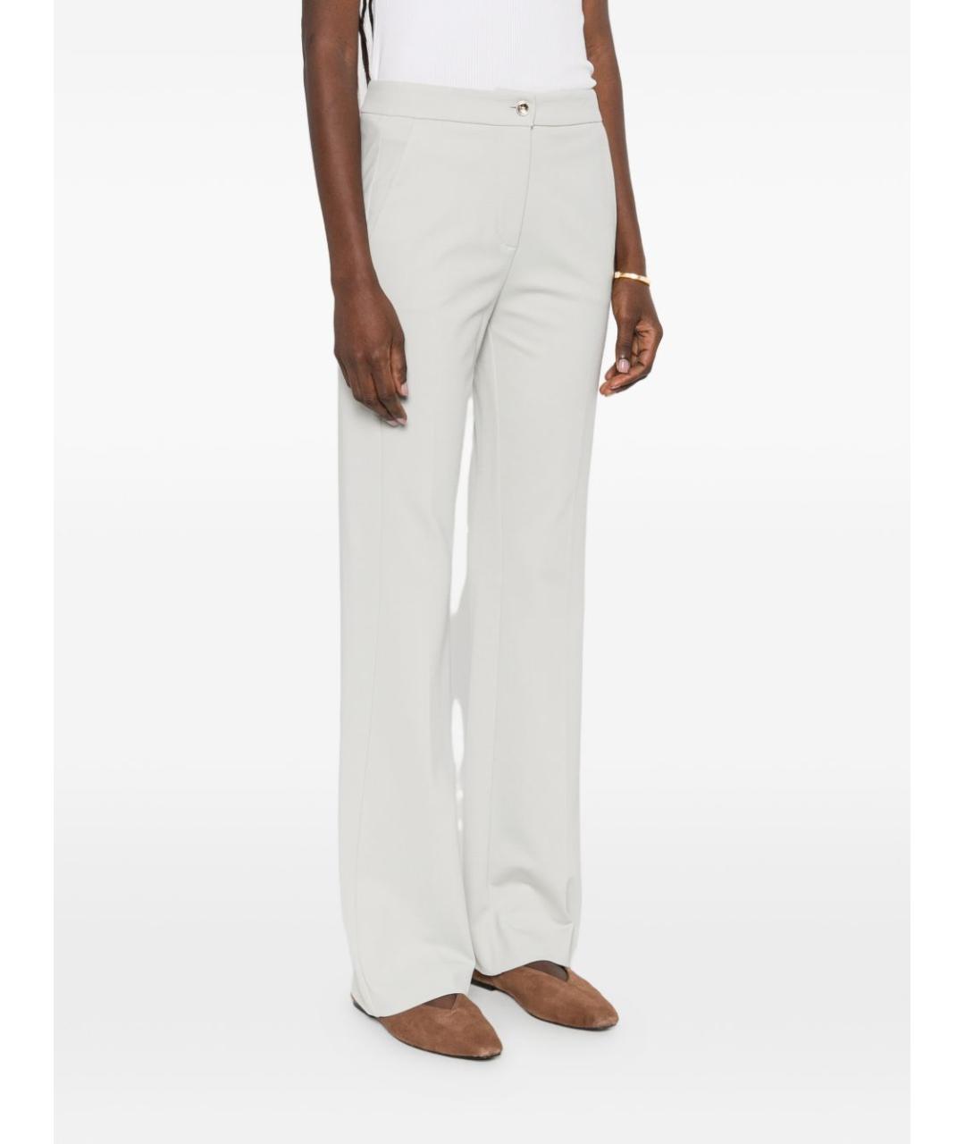 PINKO Серые вискозные прямые брюки, фото 4