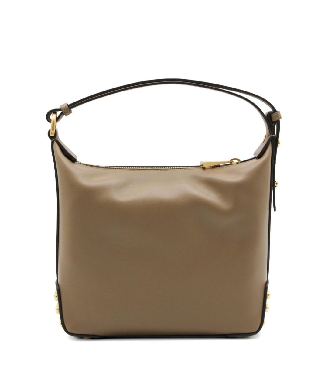 TOD'S Бежевая кожаная сумка с короткими ручками, фото 3