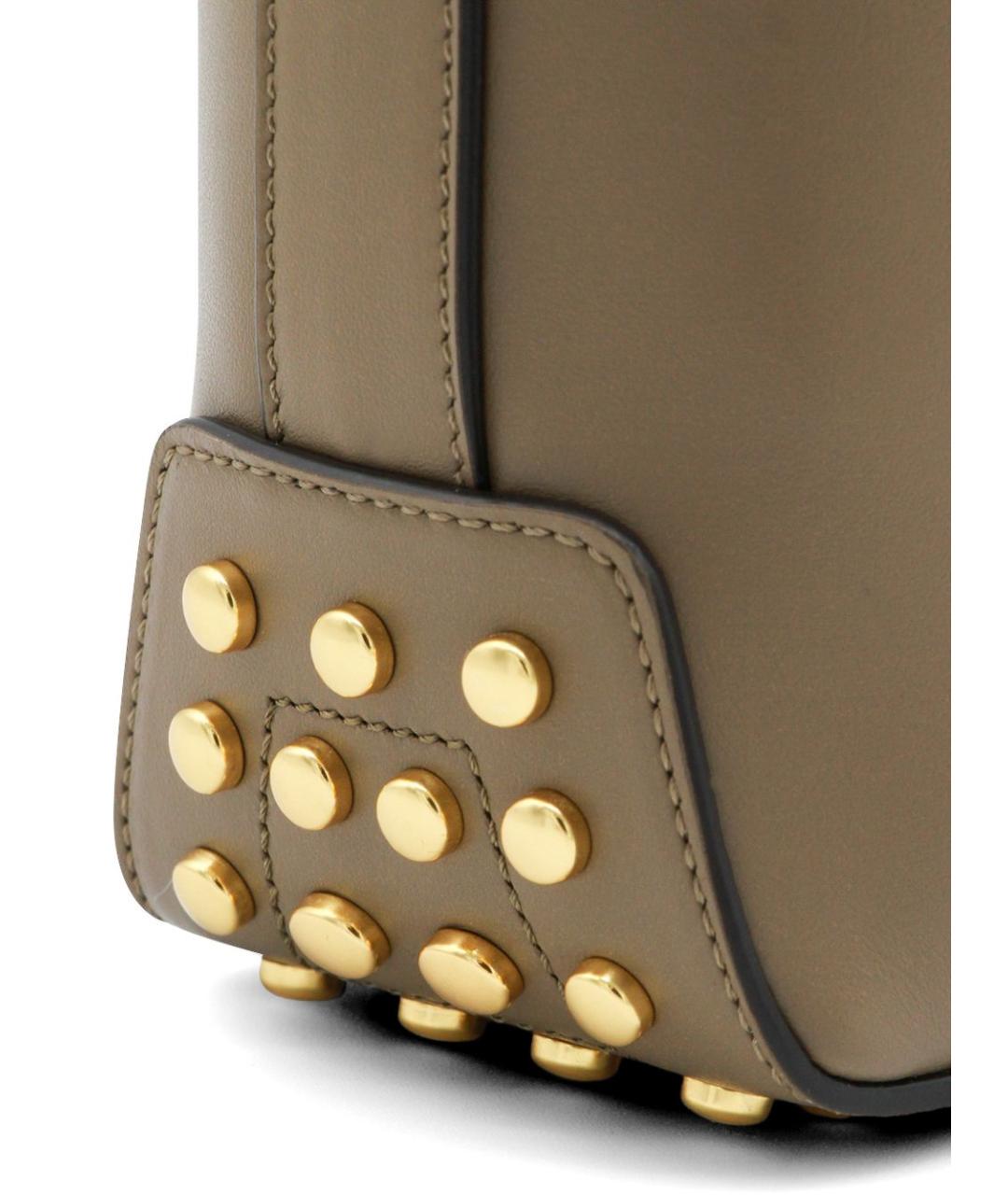 TOD'S Бежевая кожаная сумка с короткими ручками, фото 4