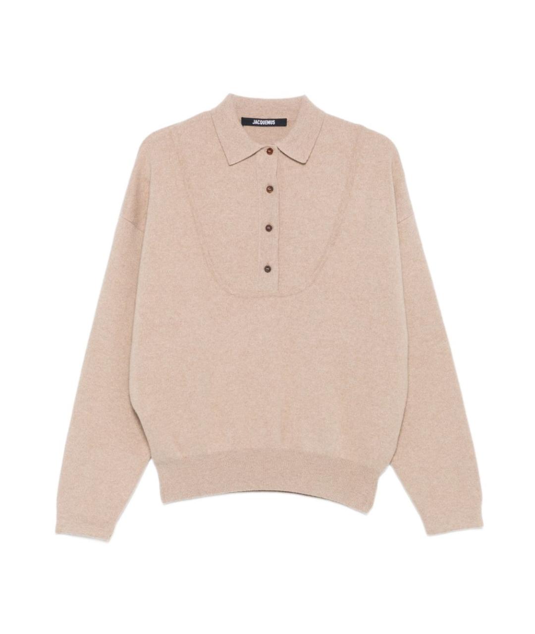 JACQUEMUS Бежевый шерстяной джемпер / свитер, фото 1