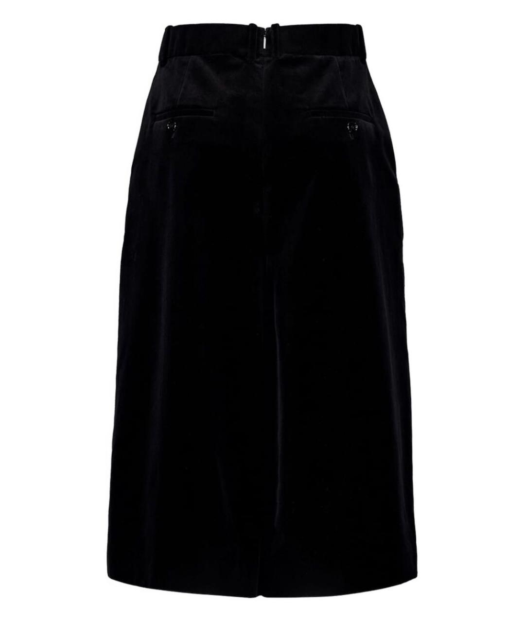 SAINT LAURENT Черная хлопковая юбка миди, фото 3