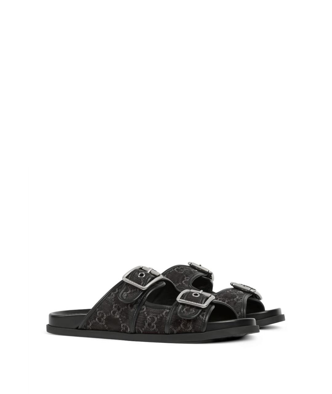 GUCCI Черные текстильные сандалии, фото 3