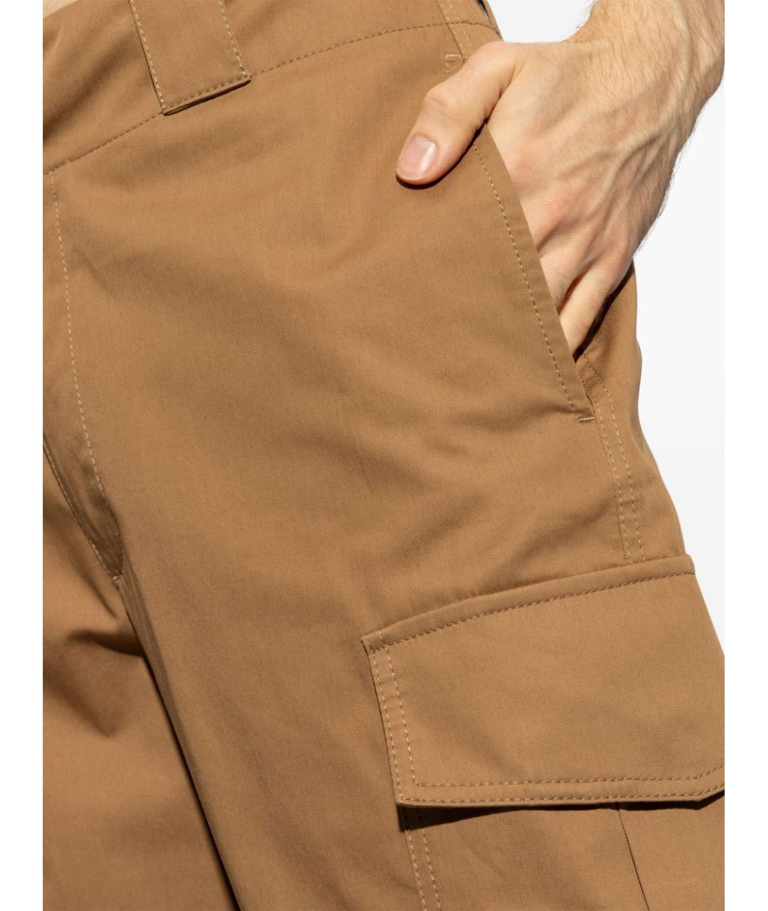 ALEXANDER MCQUEEN Коричневые хлопковые повседневные брюки, фото 3