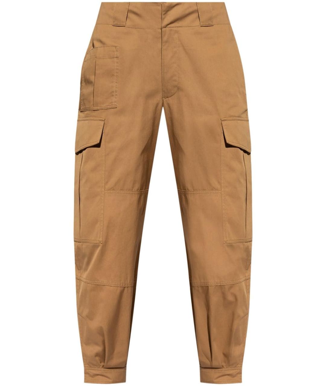 ALEXANDER MCQUEEN Коричневые хлопковые повседневные брюки, фото 1