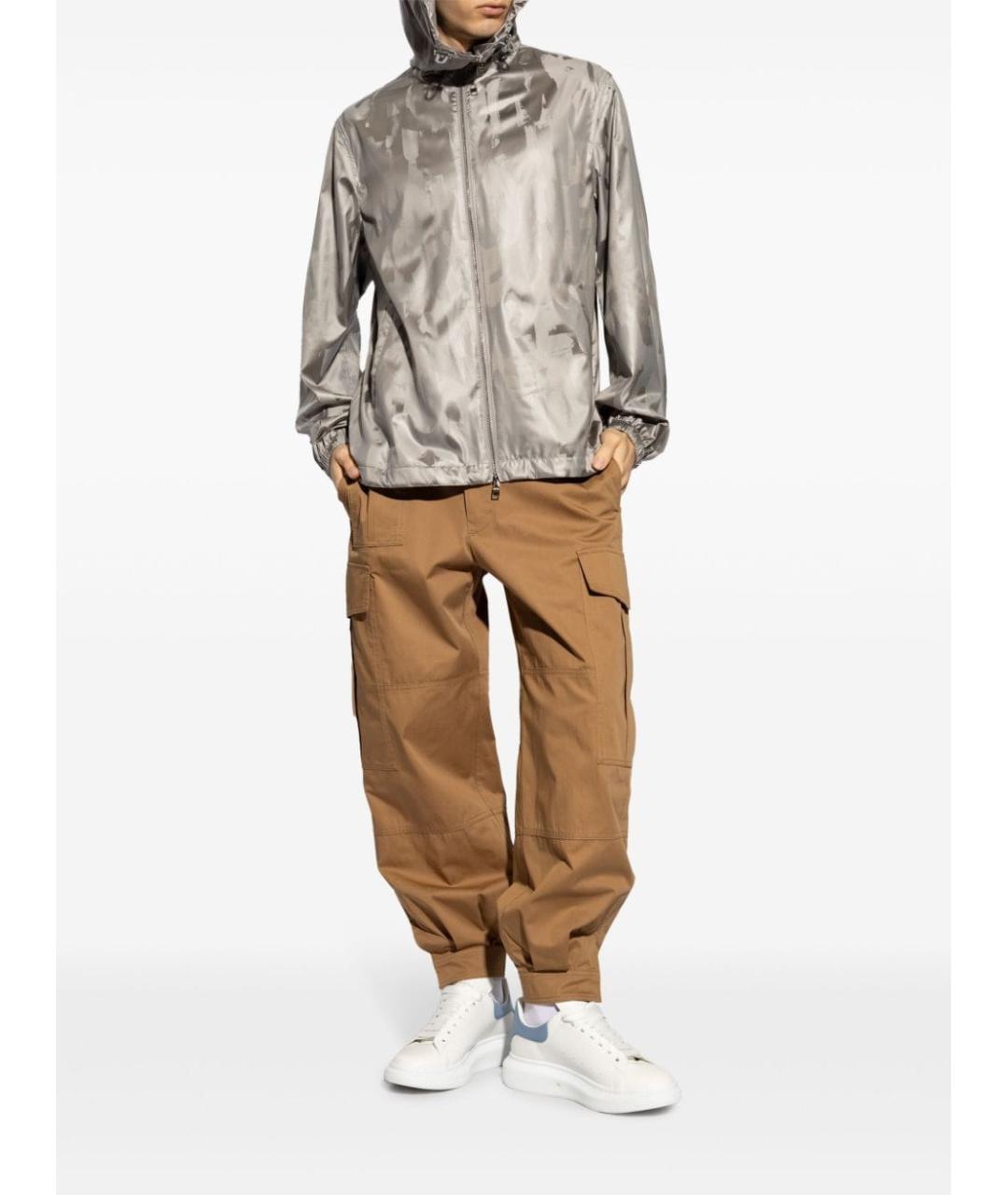 ALEXANDER MCQUEEN Коричневые хлопковые повседневные брюки, фото 5