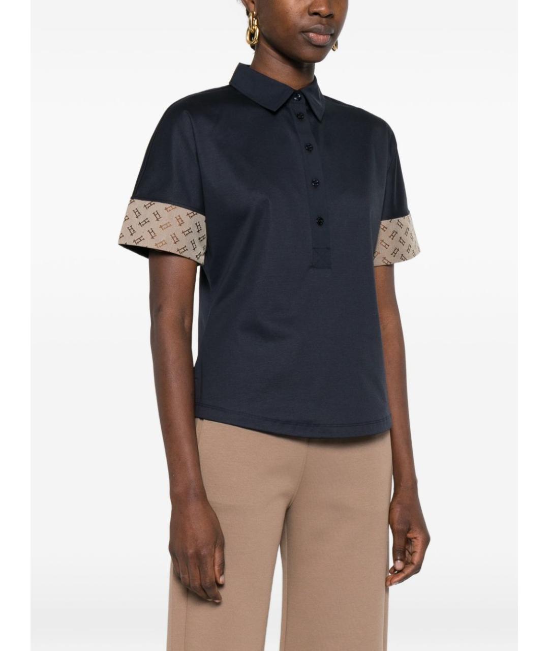 HERNO Синяя хлопковая футболка, фото 4