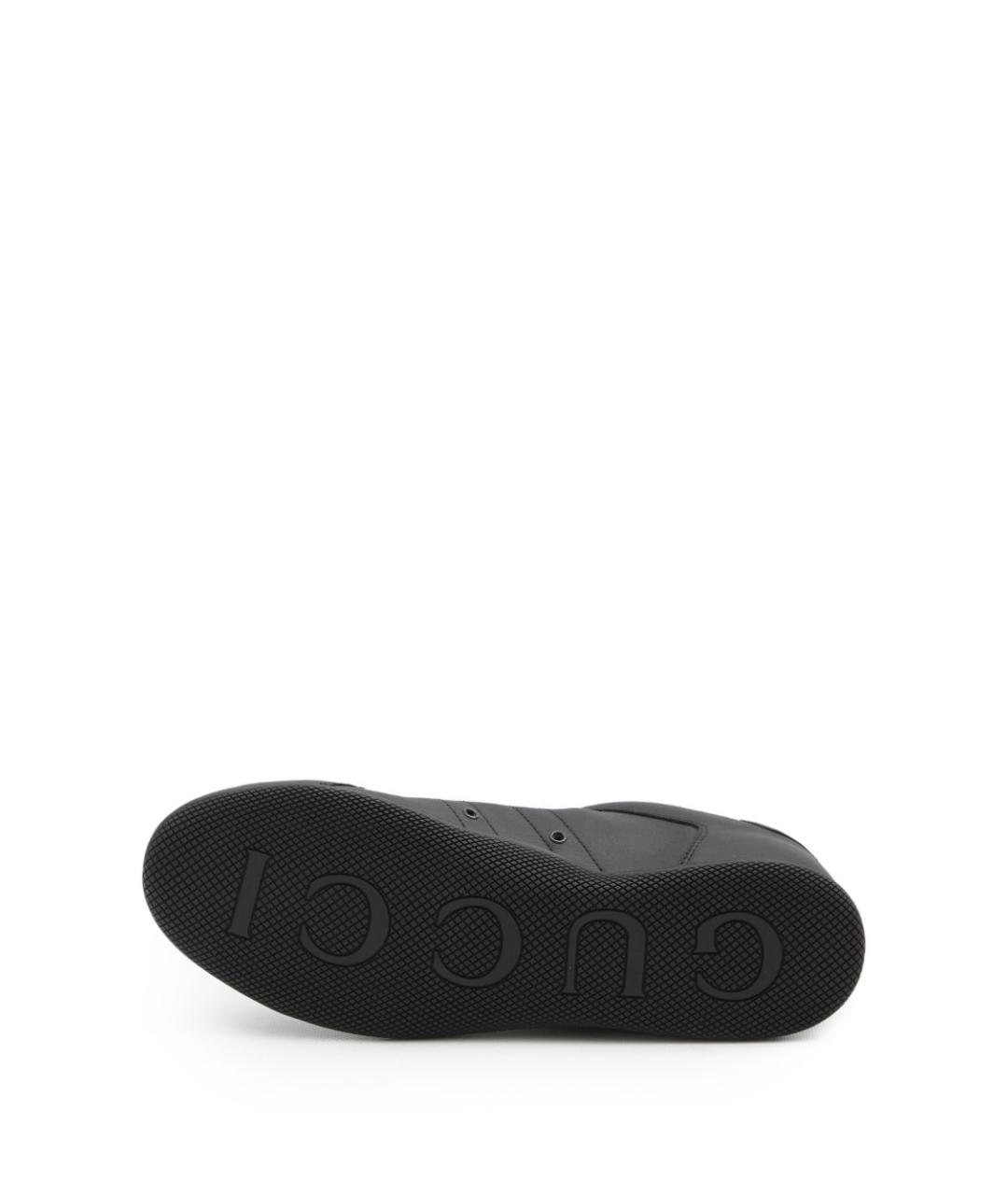 GUCCI Черные кожаные низкие кроссовки / кеды, фото 7