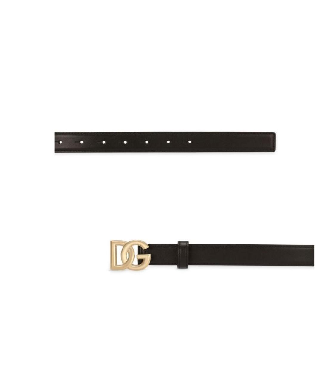 DOLCE&GABBANA Черный кожаный ремень, фото 2