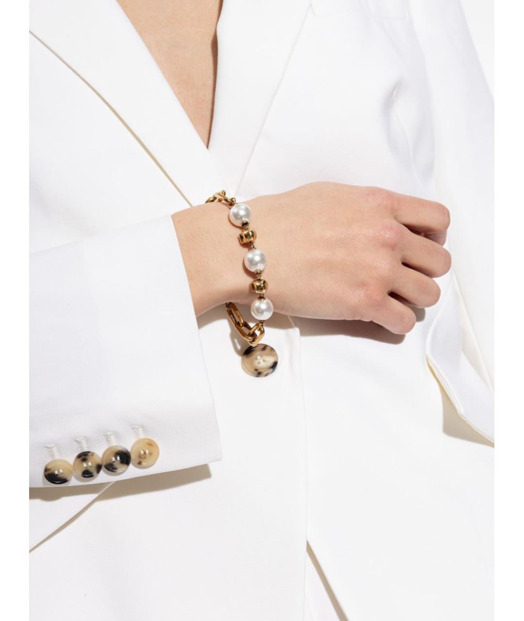 ALEXANDER MCQUEEN Золотой латунный браслет, фото 2