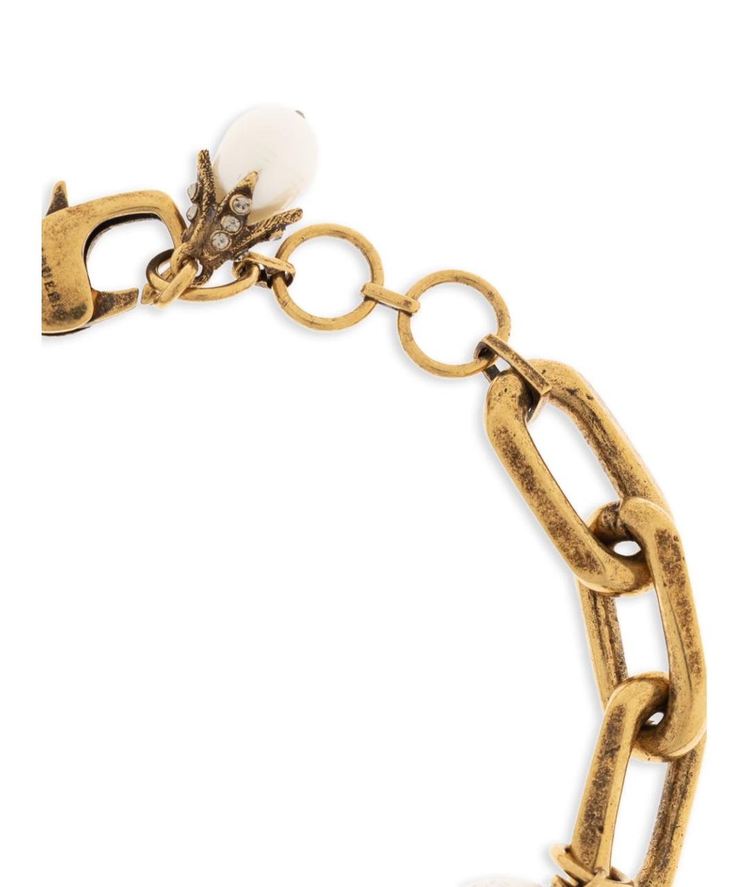 ALEXANDER MCQUEEN Золотой латунный браслет, фото 3